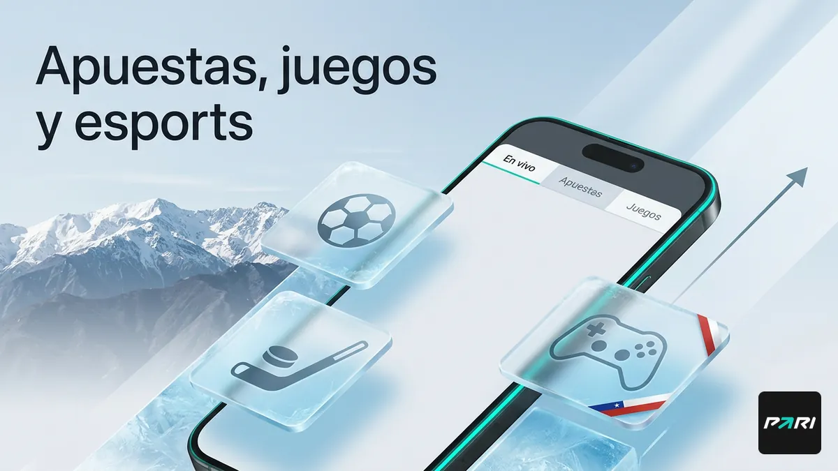 Pantalla de la app de Paribet con apuestas en vivo, juegos y esports
