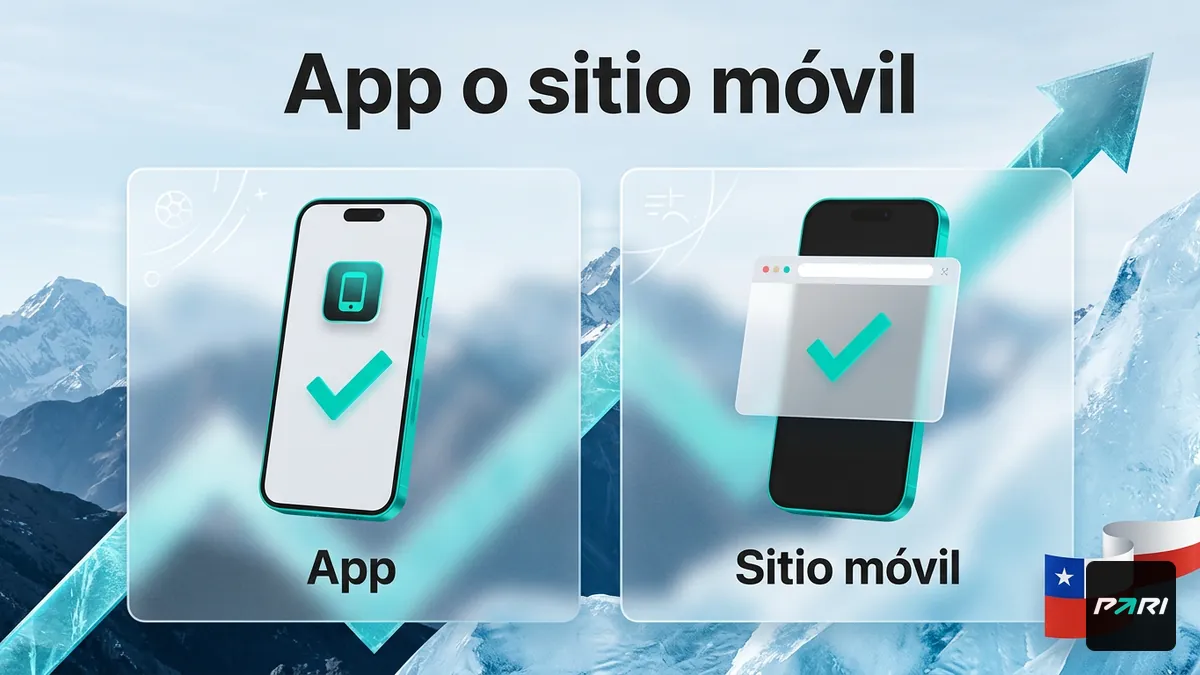 Comparación entre la app de Paribet y la versión móvil del sitio