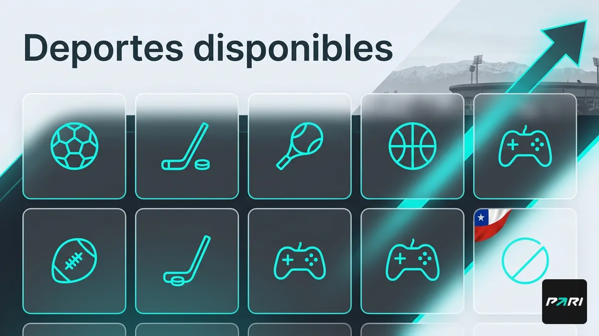 Paribet: mosaico de deportes disponibles para apostar, con fútbol, hockey, tenis y esports