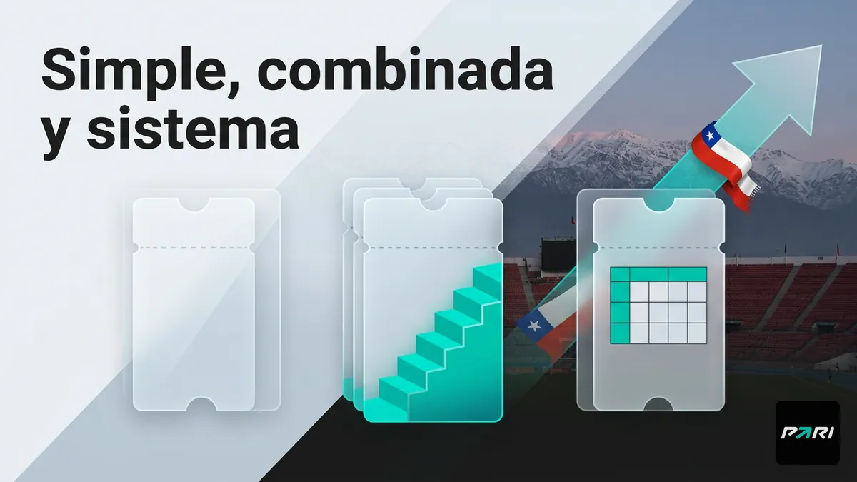 Paribet: comparación visual de apuesta simple, combinada y de sistema