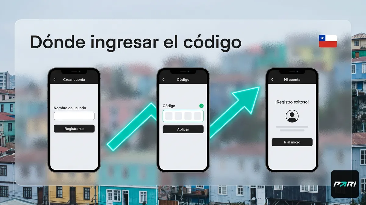 Pasos para ingresar el código promocional en el registro de Paribet