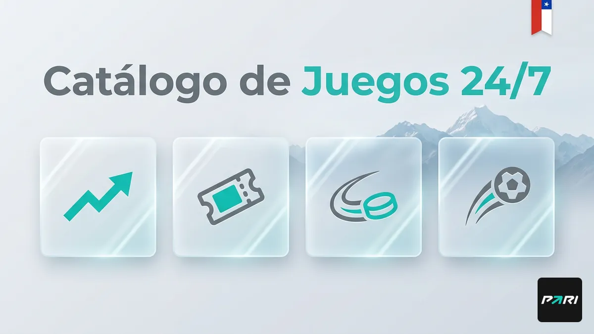 Catálogo de Juegos 24/7 por categorías en Paribet Chile