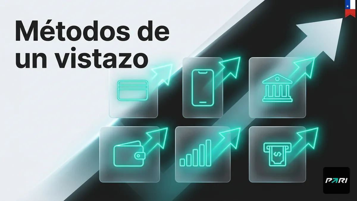 Comparación de métodos de pago en Paribet con tarjetas de iconos