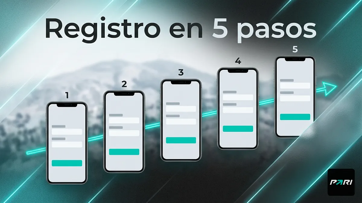 Paso a paso para registrarte en Paribet: secuencia de cinco pantallas del formulario