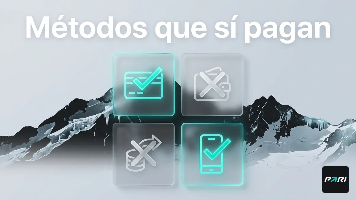 Métodos de retiro disponibles y solo de depósito en Paribet